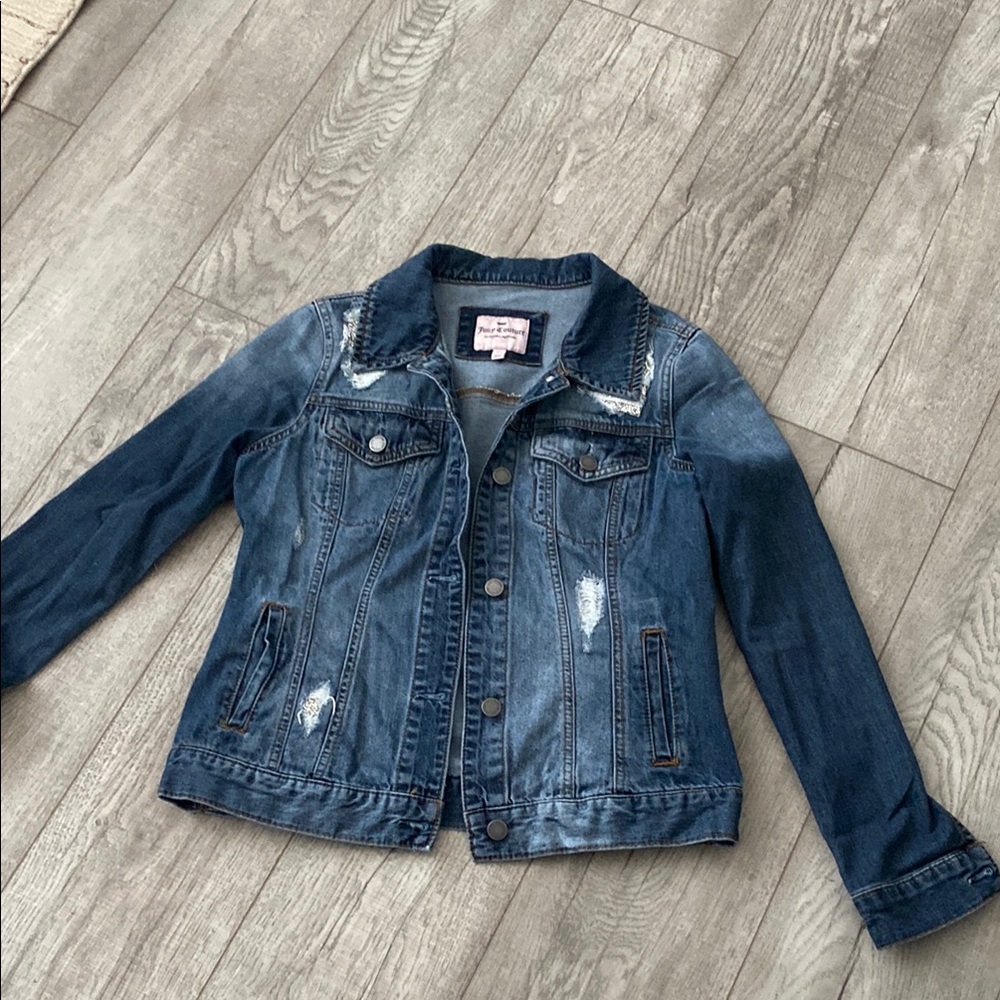 Juicy Couture Blue Distressed Jean Jacket